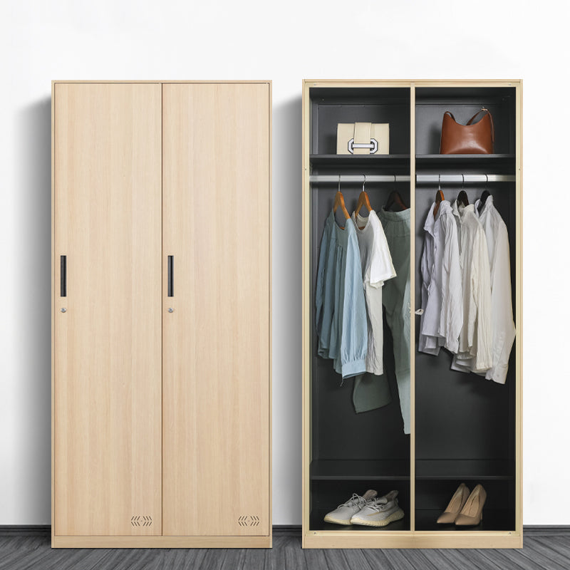 Modern Metal Storage Cabinet with Garment Rod Matte Finish Cabinet for Bathroom
