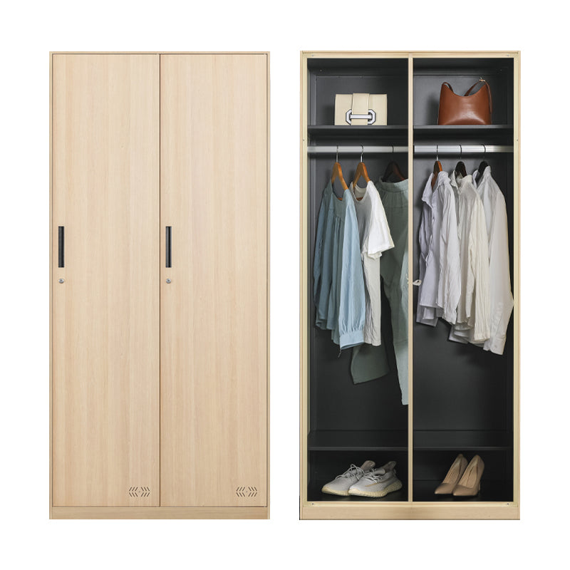 Modern Metal Storage Cabinet with Garment Rod Matte Finish Cabinet for Bathroom