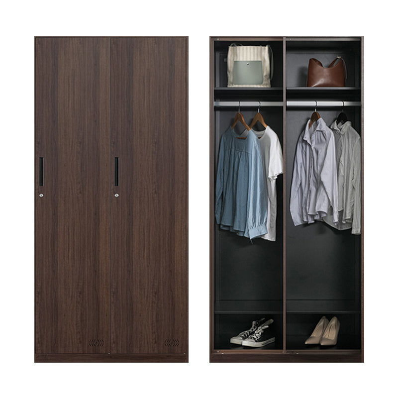 Modern Metal Storage Cabinet with Garment Rod Matte Finish Cabinet for Bathroom