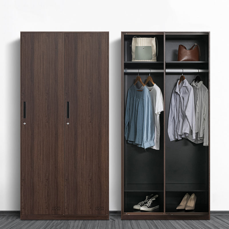 Modern Metal Storage Cabinet with Garment Rod Matte Finish Cabinet for Bathroom