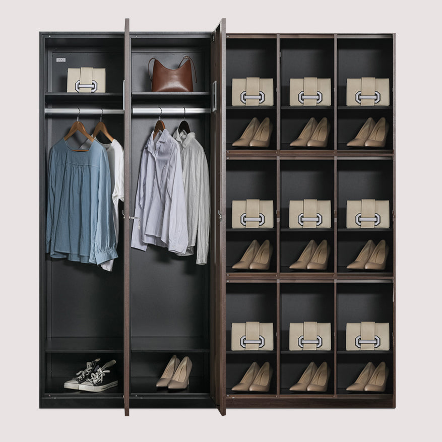 Modern Metal Storage Cabinet with Garment Rod Matte Finish Cabinet for Bathroom