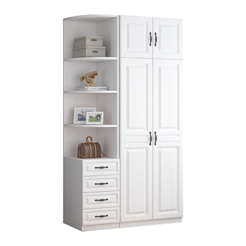 White Colour Wardrobe French Country Wooden Wardrobe Closet for Bedroom