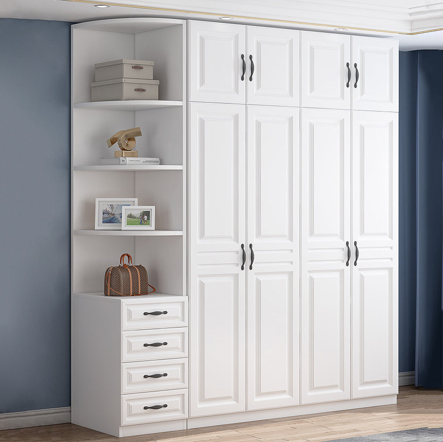 White Colour Wardrobe French Country Wooden Wardrobe Closet for Bedroom