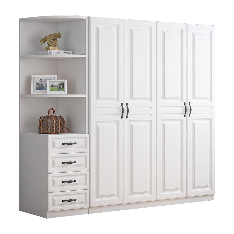 White Colour Wardrobe French Country Wooden Wardrobe Closet for Bedroom