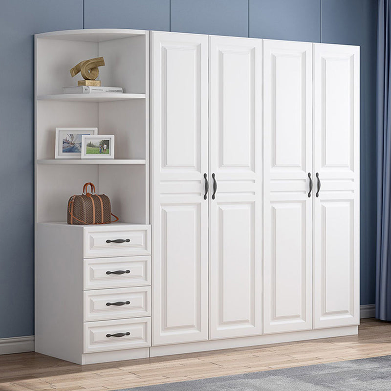 White Colour Wardrobe French Country Wooden Wardrobe Closet for Bedroom