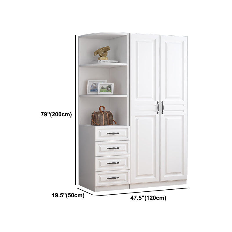 White Colour Wardrobe French Country Wooden Wardrobe Closet for Bedroom