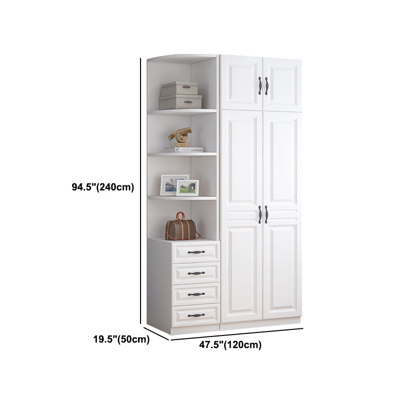 White Colour Wardrobe French Country Wooden Wardrobe Closet for Bedroom