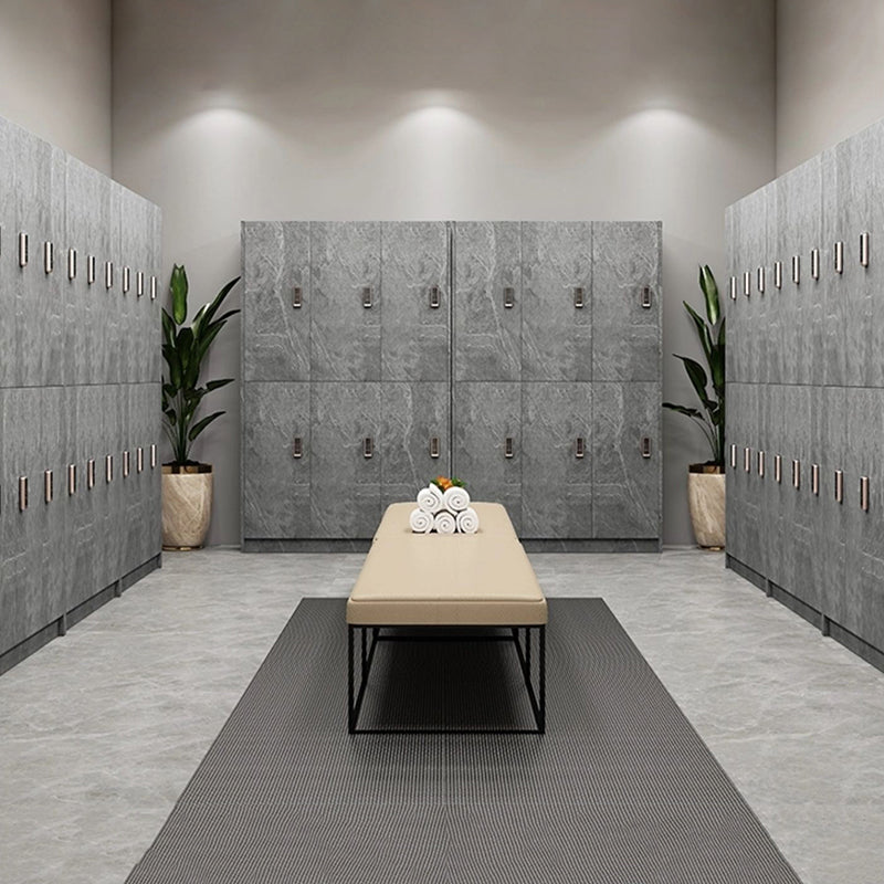 Gray Engineered Wood Armoire for Bathroom Modern Hinged Door Cabinet