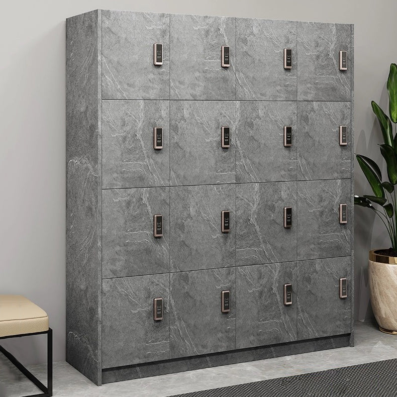 Gray Engineered Wood Armoire for Bathroom Modern Hinged Door Cabinet