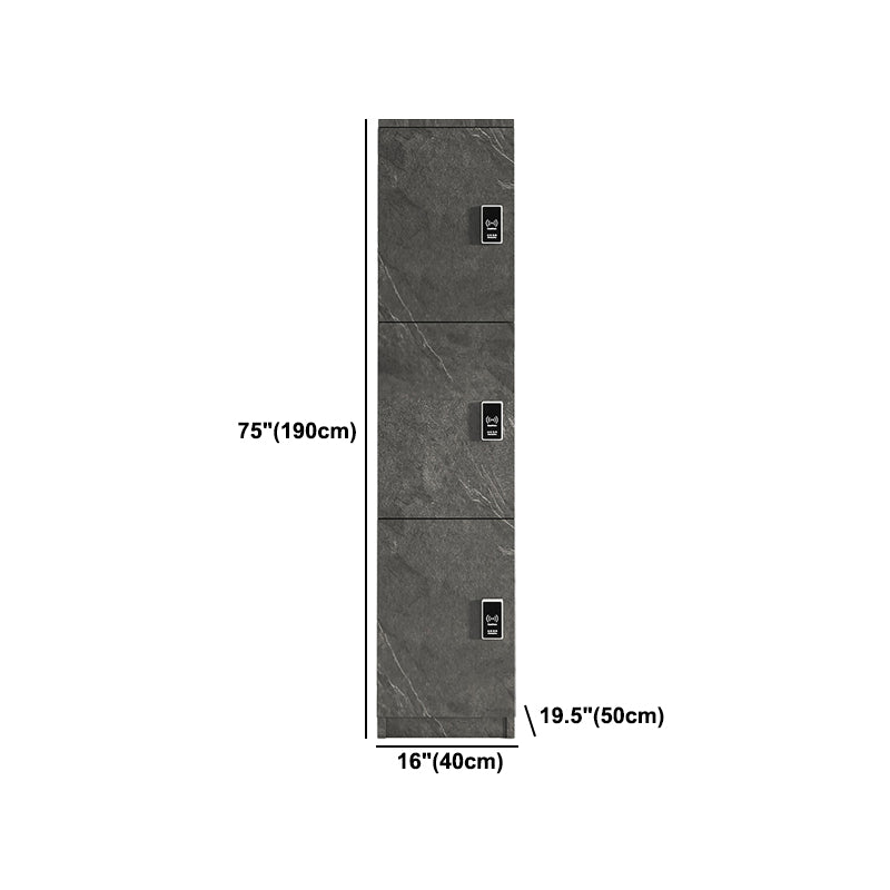 Gray Engineered Wood Armoire for Bathroom Modern Hinged Door Cabinet