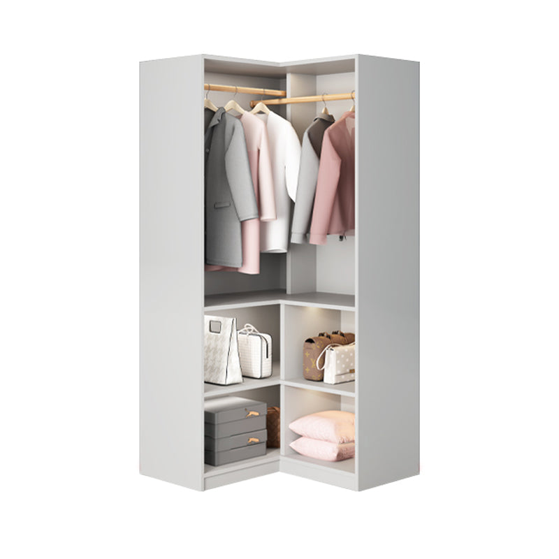 Modern Style Glass Wardrobe Bedroom Wardrobe Closet with Drawer