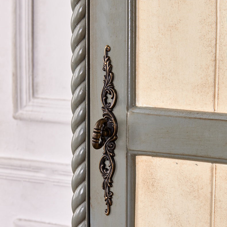 Birch Wood Storage Cabinet for Home Traditional Matte Finish Cabinet with Garment Rod