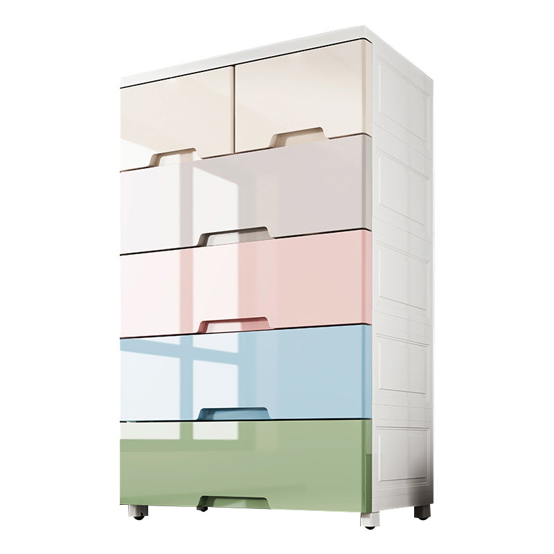 Modern Plastic Storage Cabinet with Drawer Non-Hanging Wardrobe Armoire