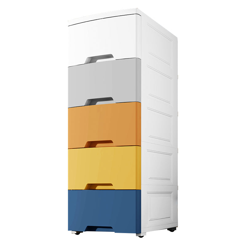 Modern Plastic Storage Cabinet with Drawer Non-Hanging Wardrobe Armoire