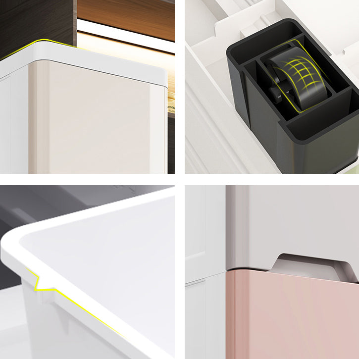 Modern Plastic Storage Cabinet with Drawer Non-Hanging Wardrobe Armoire