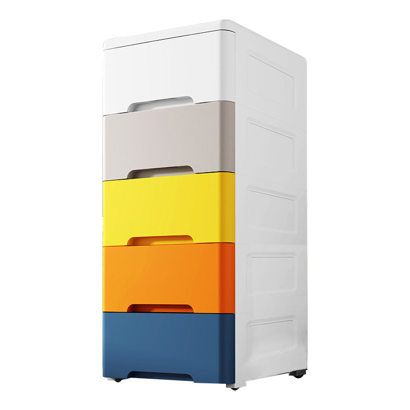 Modern Plastic Storage Cabinet with Drawer Non-Hanging Wardrobe Armoire