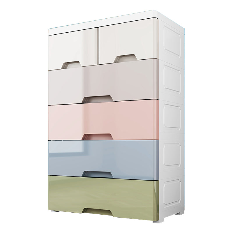 Modern Plastic Storage Cabinet with Drawer Non-Hanging Wardrobe Armoire