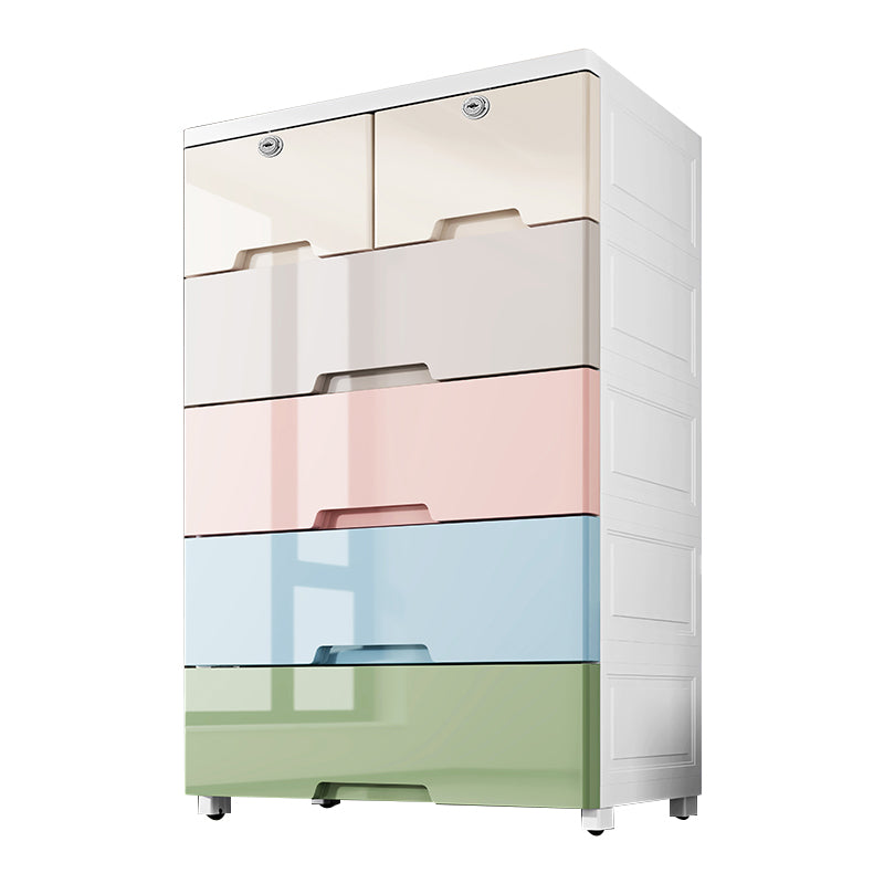 Modern Plastic Storage Cabinet with Drawer Non-Hanging Wardrobe Armoire