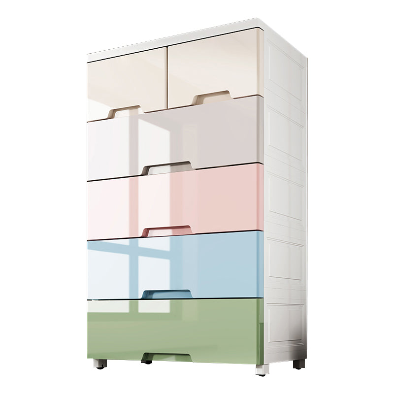 Modern Plastic Storage Cabinet with Drawer Non-Hanging Wardrobe Armoire