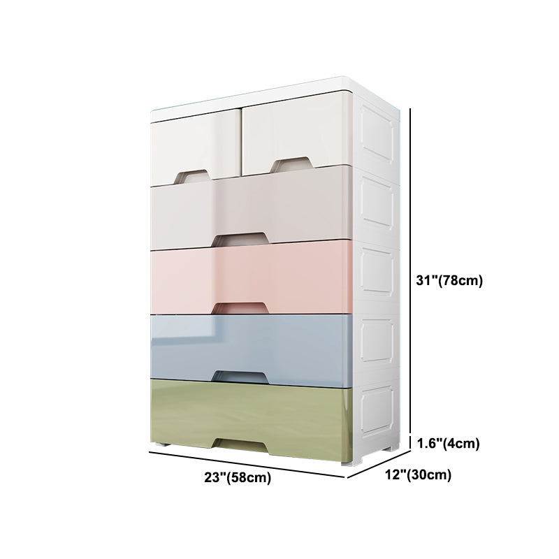 Modern Plastic Storage Cabinet with Drawer Non-Hanging Wardrobe Armoire