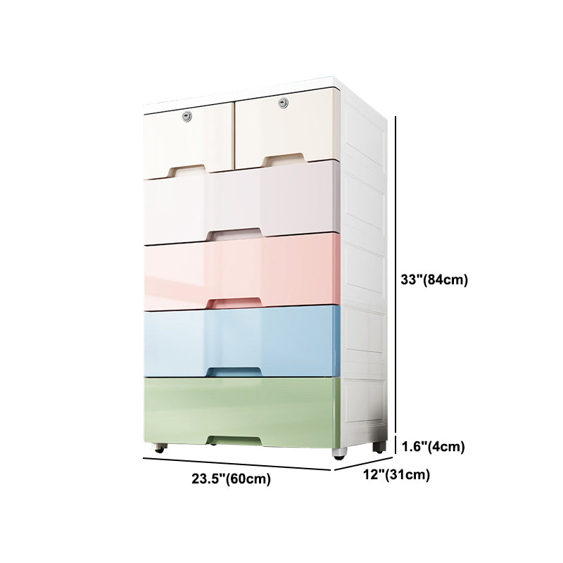 Modern Plastic Storage Cabinet with Drawer Non-Hanging Wardrobe Armoire