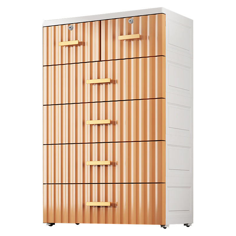 6-drawer Modern Plastic Storage Cabinet Non-Hanging Wardrobe Armoire