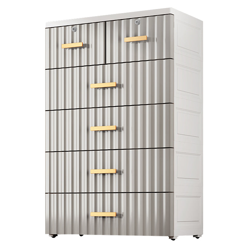 6-drawer Modern Plastic Storage Cabinet Non-Hanging Wardrobe Armoire