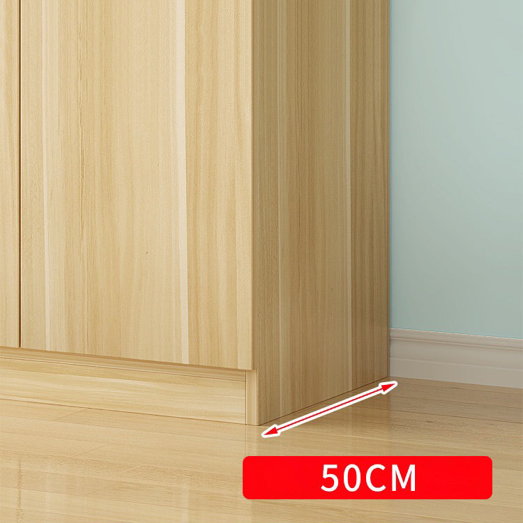 Bedroom Hinged Door Storage Cabinet Manufactured Wood Modern Cabinet with Garment Rod