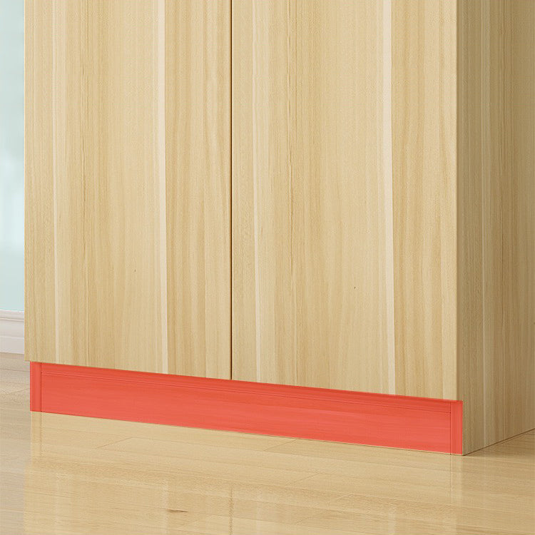 Bedroom Hinged Door Storage Cabinet Manufactured Wood Modern Cabinet with Garment Rod