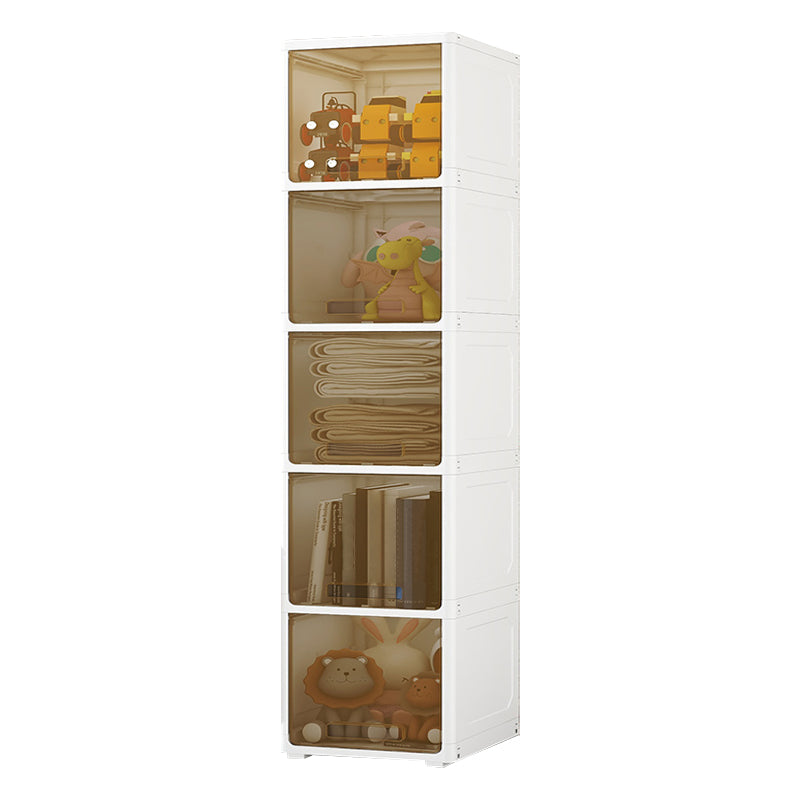 5-Door Storage Cabinet with Legs Contemporary Non-Hanging Armoire