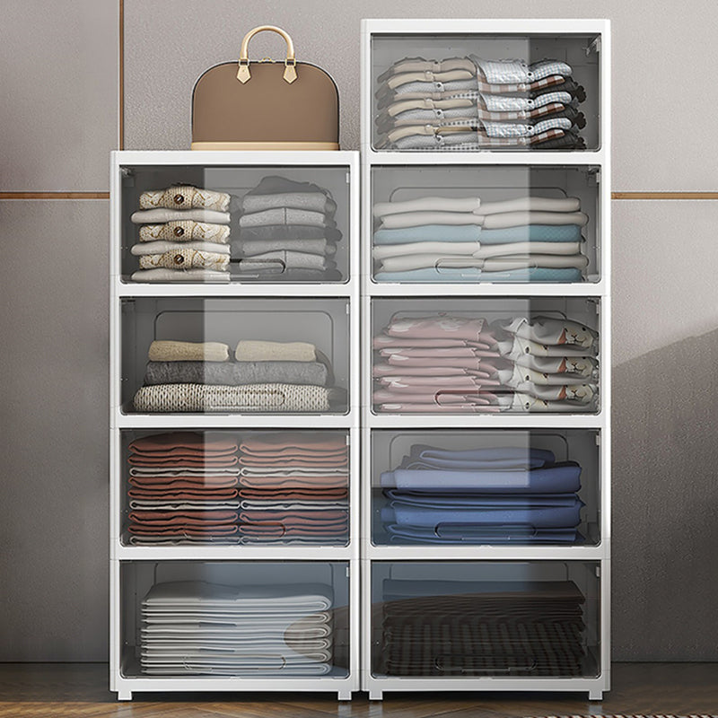 5-Door Storage Cabinet with Legs Contemporary Non-Hanging Armoire