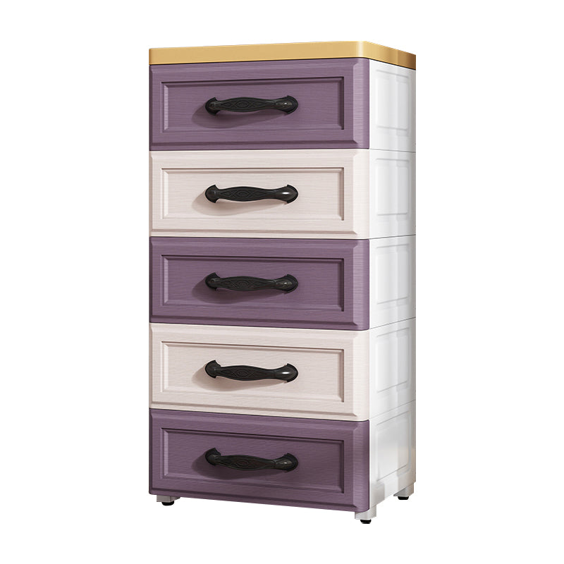 Contemporary Plastic Storage Cabinet Non-Hanging Armoire for Home