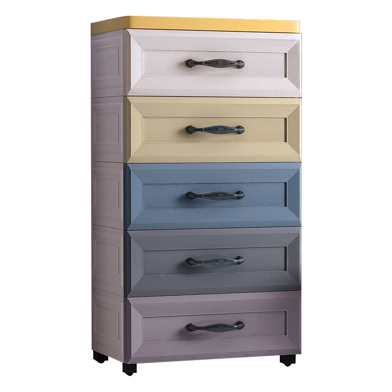 Contemporary Plastic Storage Cabinet Non-Hanging Armoire for Home