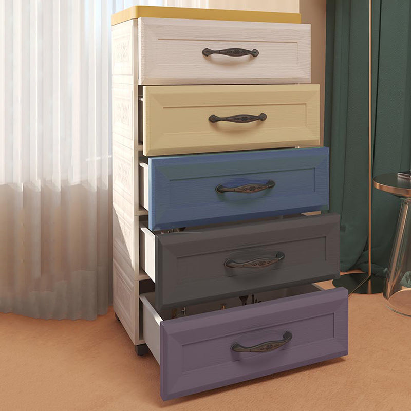 Contemporary Plastic Storage Cabinet Non-Hanging Armoire for Home