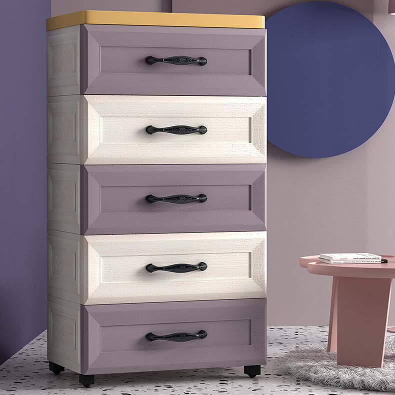 Contemporary Plastic Storage Cabinet Non-Hanging Armoire for Home