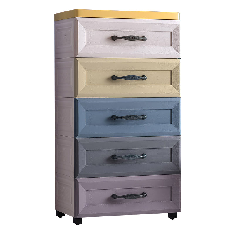 Contemporary Plastic Storage Cabinet Non-Hanging Armoire for Home