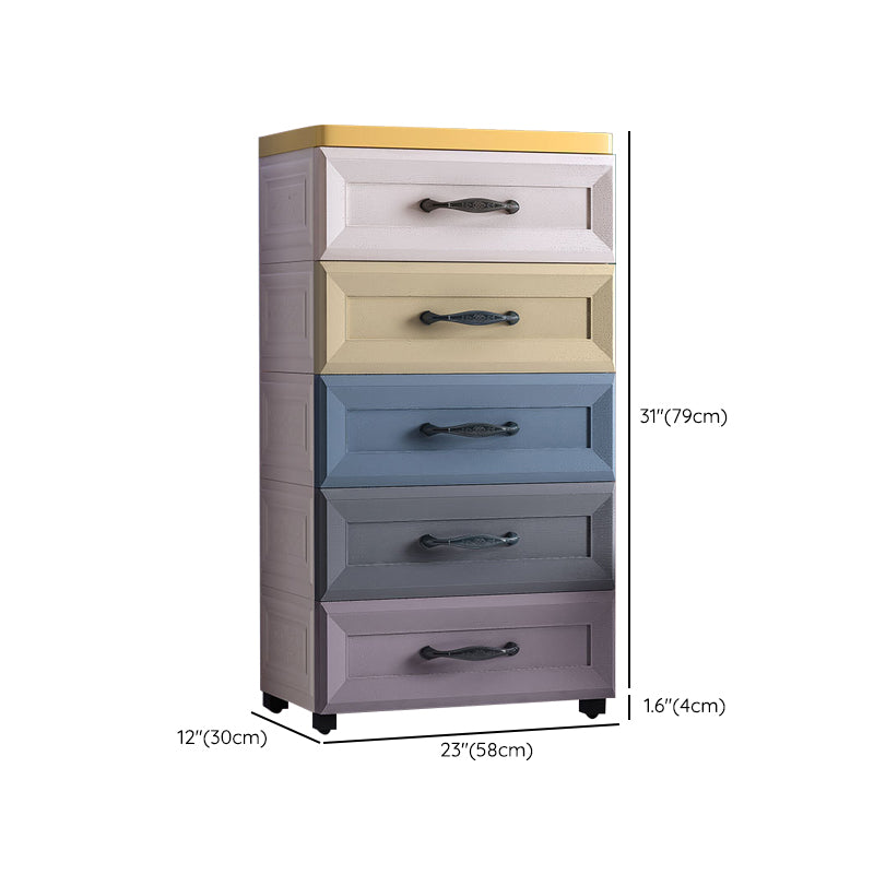 Contemporary Plastic Storage Cabinet Non-Hanging Armoire for Home