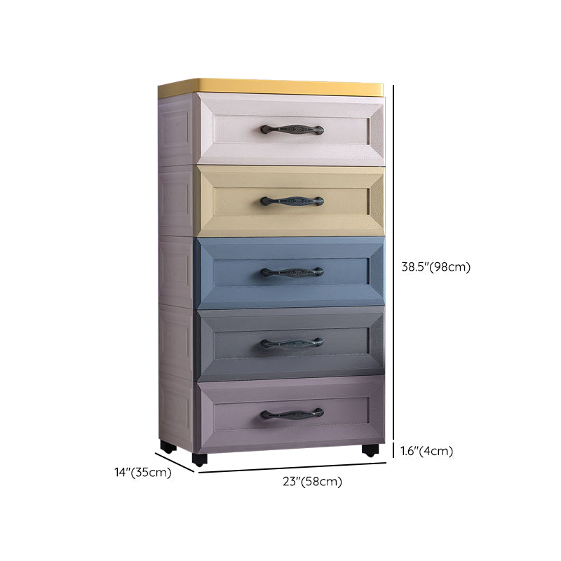 Contemporary Plastic Storage Cabinet Non-Hanging Armoire for Home
