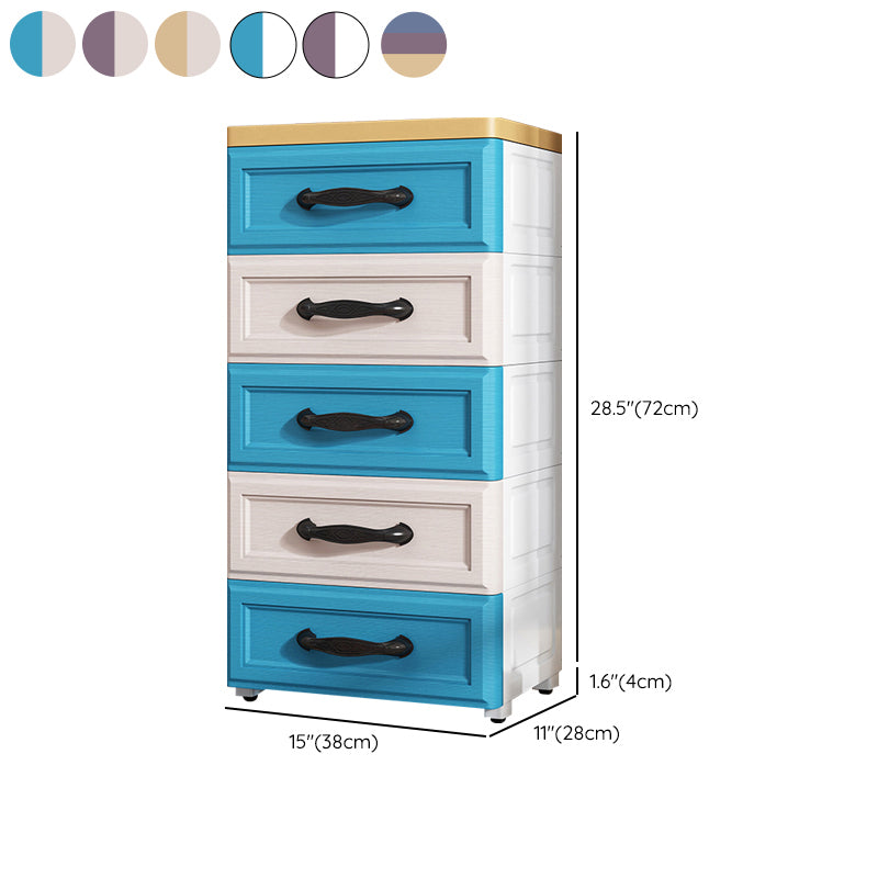 Contemporary Plastic Storage Cabinet Non-Hanging Armoire for Home