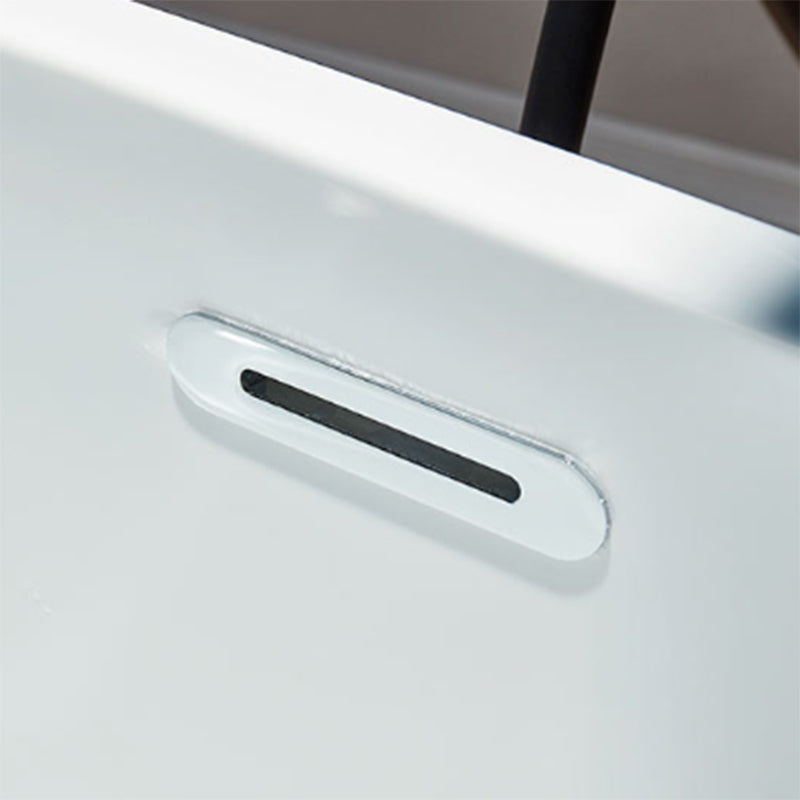Modern Oval Bath Tub White Acrylic Bathtub with Faucet for Bathroom