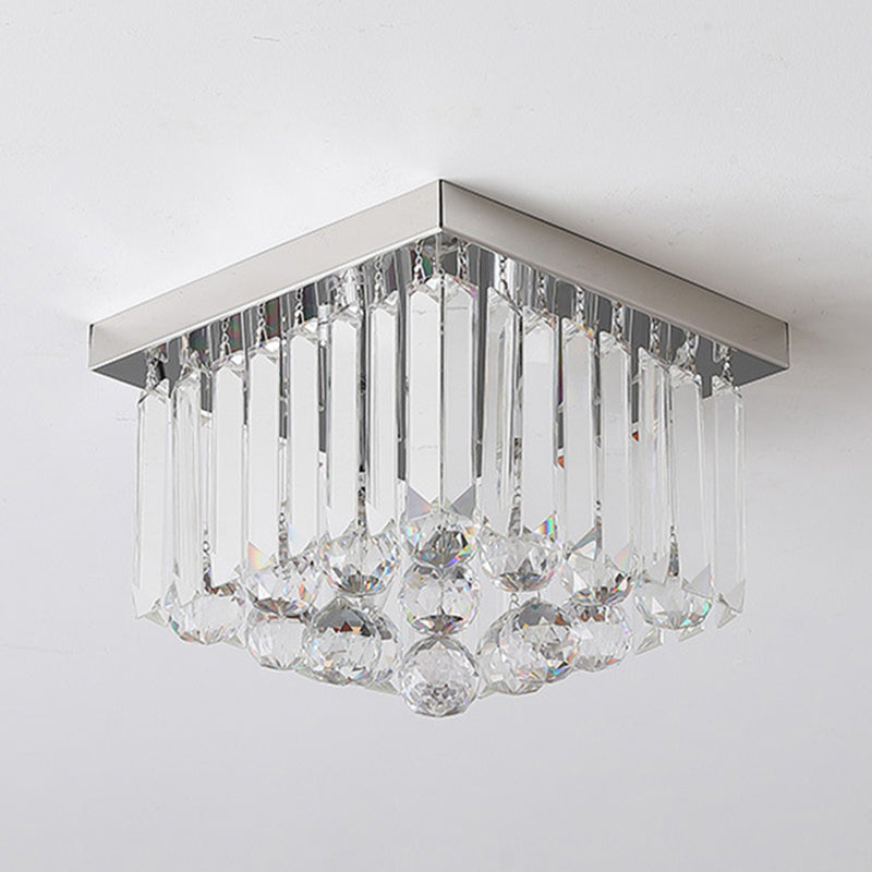 Crystal Geometric Flush Mount Lights Contemporary Style 2 Lights Flush Mount Fixture