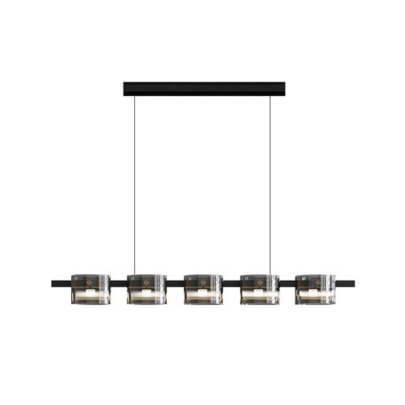 Modern Island Light LED Island Hanging Light with Glass Shade for Dining Room