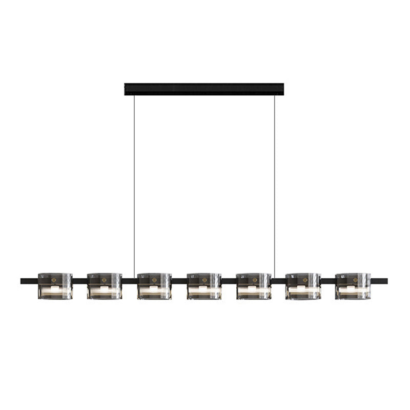 Modern Island Light LED Island Hanging Light with Glass Shade for Dining Room
