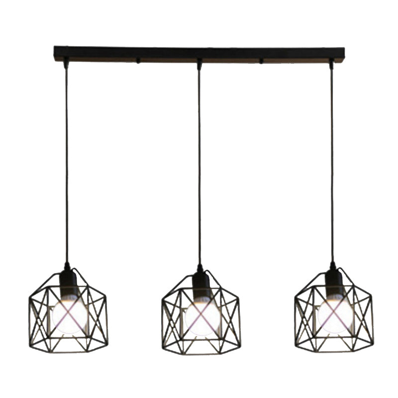 Geometric Shape Metal Island Pendant Industrial Style Island Lighting for Hallway