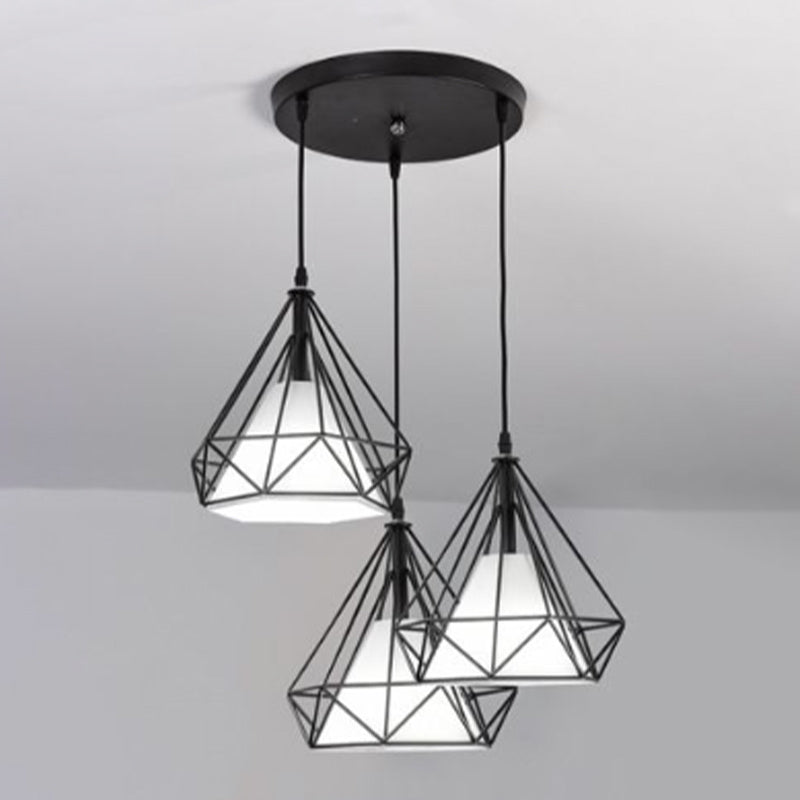 Geometric Shape Metal Island Pendant Lights Industrial Style Island Pendant