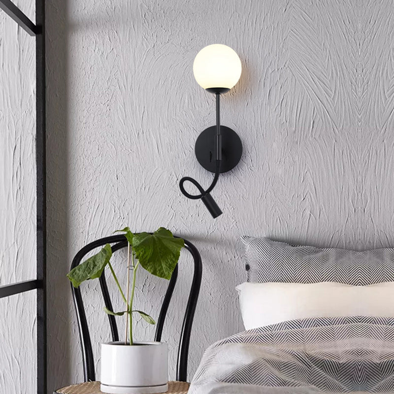 Sphere Shape Glass Sconce Light Modern Style Wall Sconce Light for Living Room