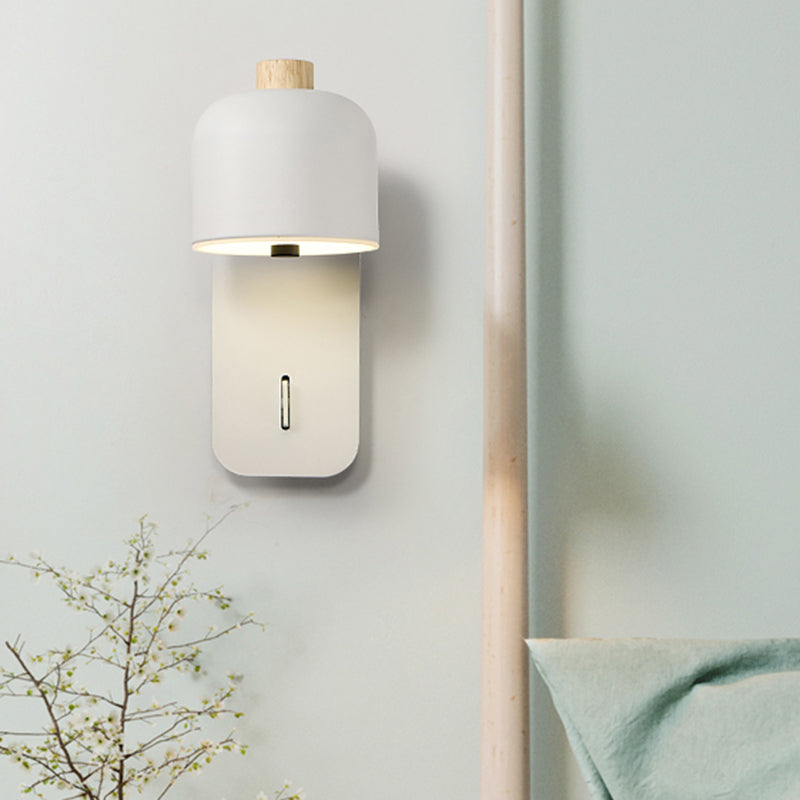 Modern Simple Iron Wall Light Cylinder Shape Rotatable Wall Lamp for Bedroom