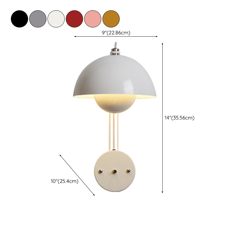 Nordic Style Metal Wall Mount Light Dome Shape Colorful Wall Lamp for Living Room