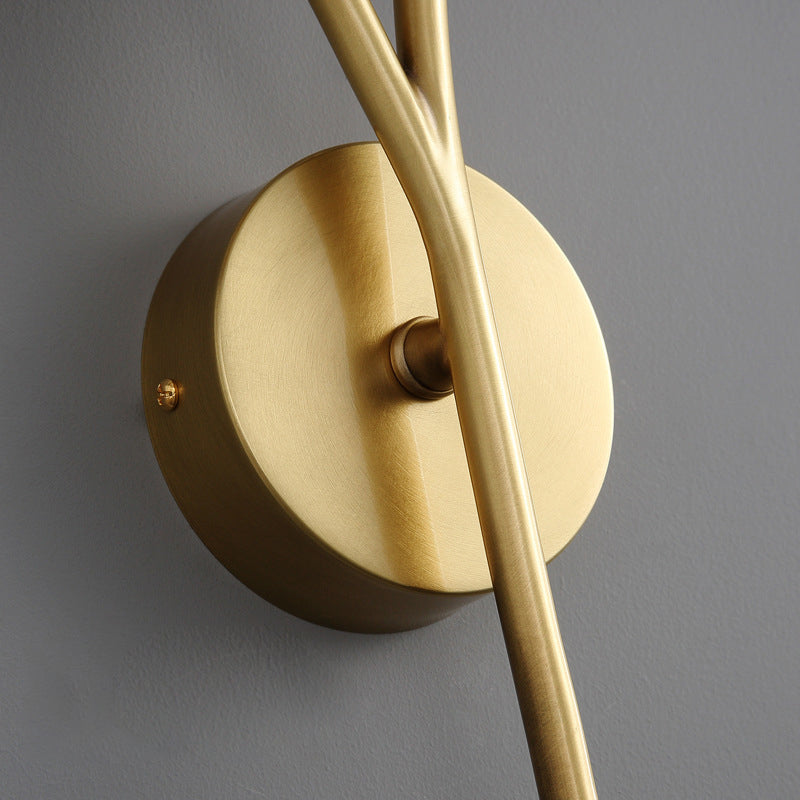 Modern Metal Wall Sconce Circular Shape Wall Light with Glass Shade for Bedroom