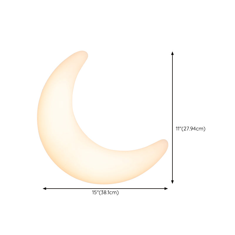 Moon Shape Wall Lamp 1-Light LED Wall Mount Lamp with Plastic Shade for Bedroom